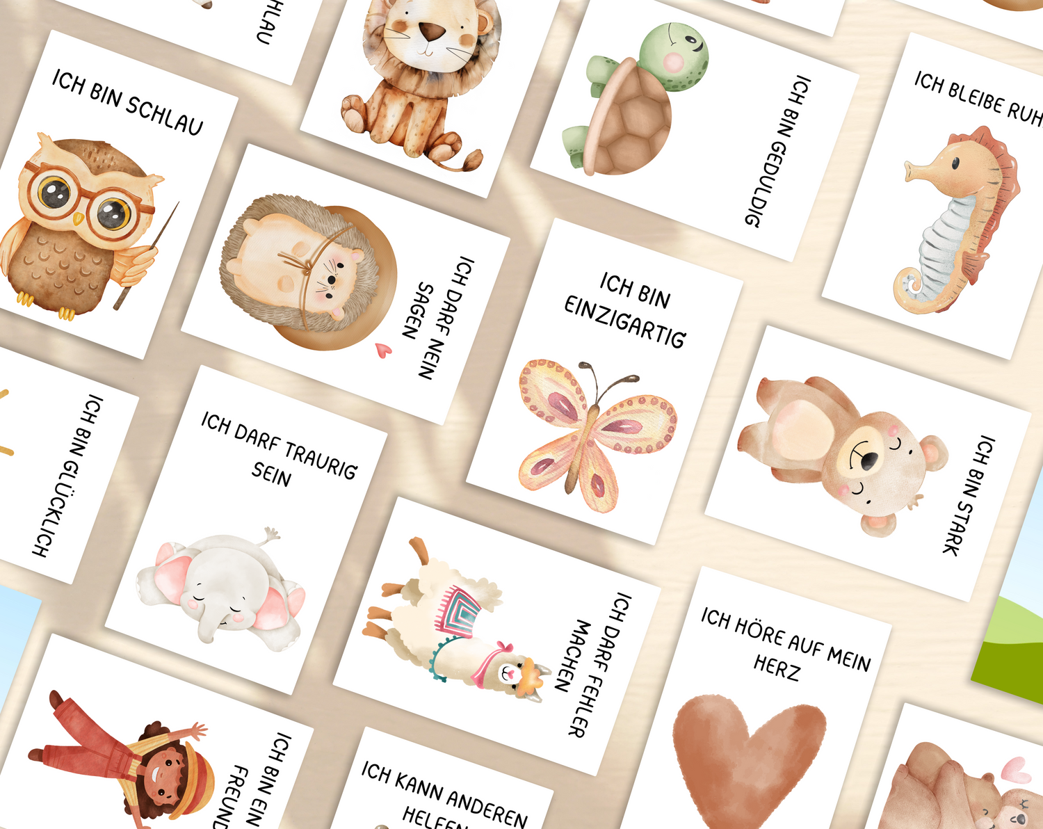 Affirmationskarten Tiere für Kinder - Endlessgifts