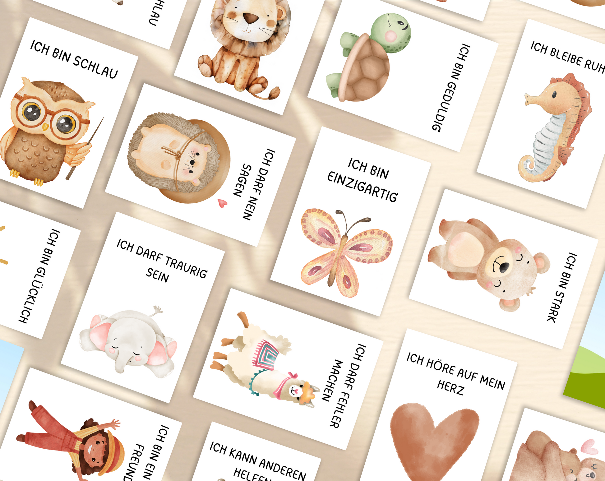 Affirmationskarten Tiere für Kinder - Endlessgifts