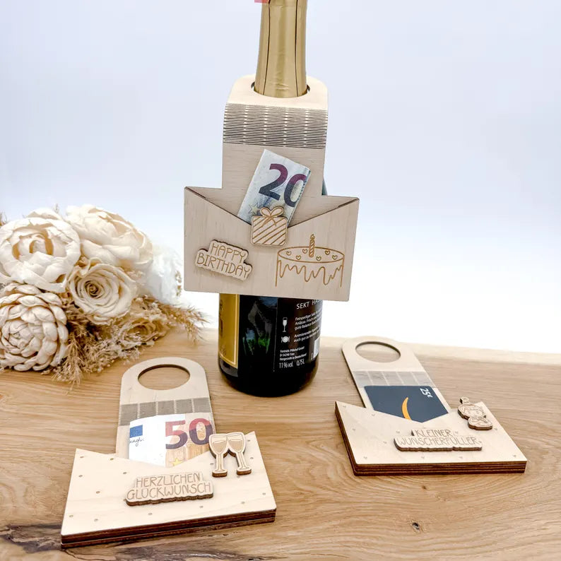 Flaschenhalter Holz - Endlessgifts