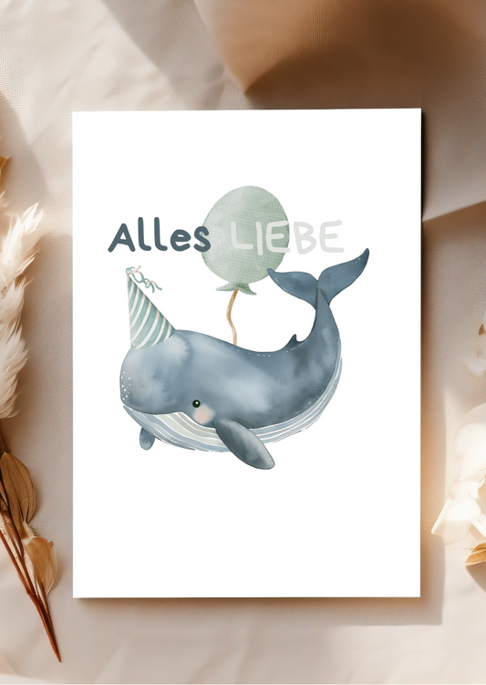 Postkarte Wal