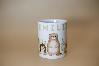 Keramiktasse Waldtiere